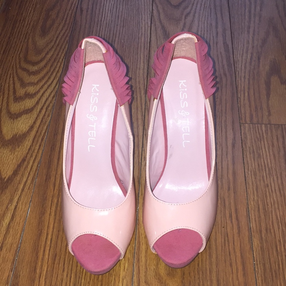 Pink Open toe Pumps